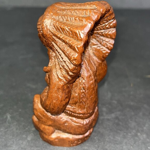 Vtg Native American Indian Chief Figurine Statue 3.5" 1988 Peace Pipe Red Mill - Picture 5 of 6